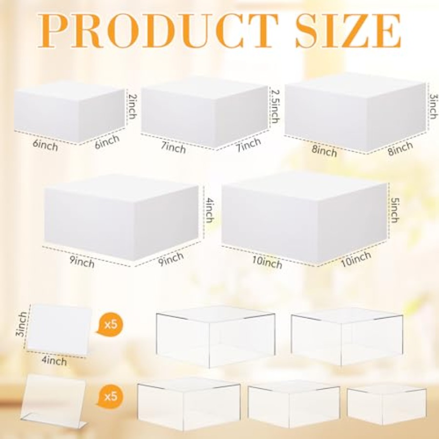 Buffet Risers Set of 10 Acryli - Display Risers Set ulasan dan harga