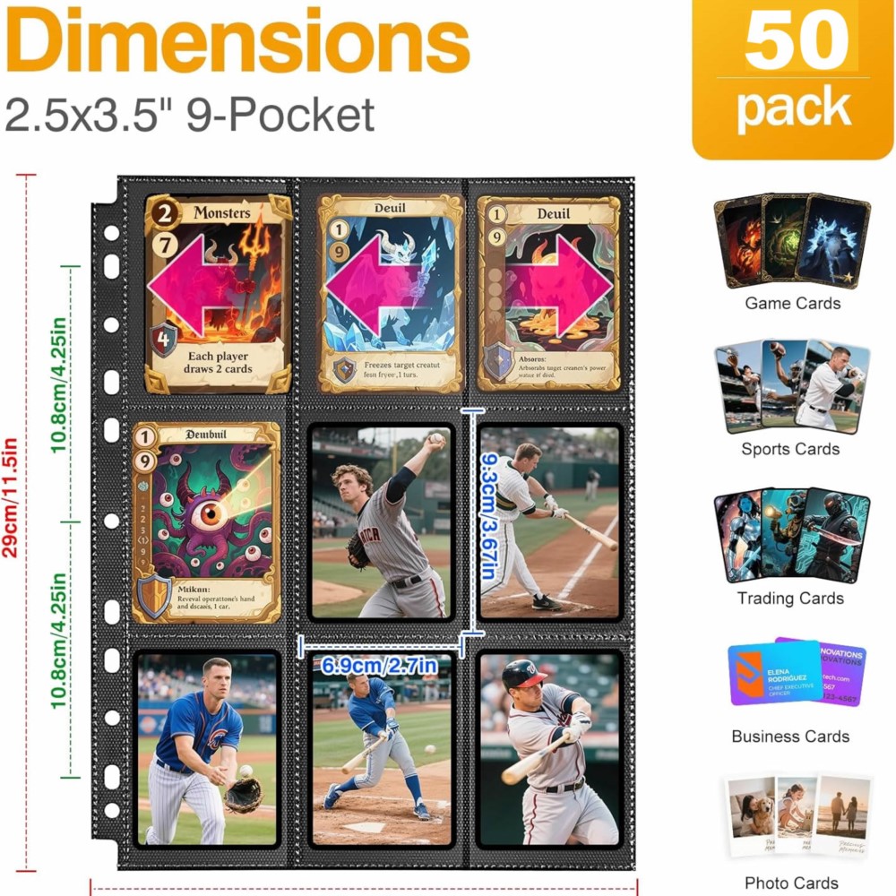 50Pack 900 Pockets Trading Car - Trading Card Binder ulasan dan harga
