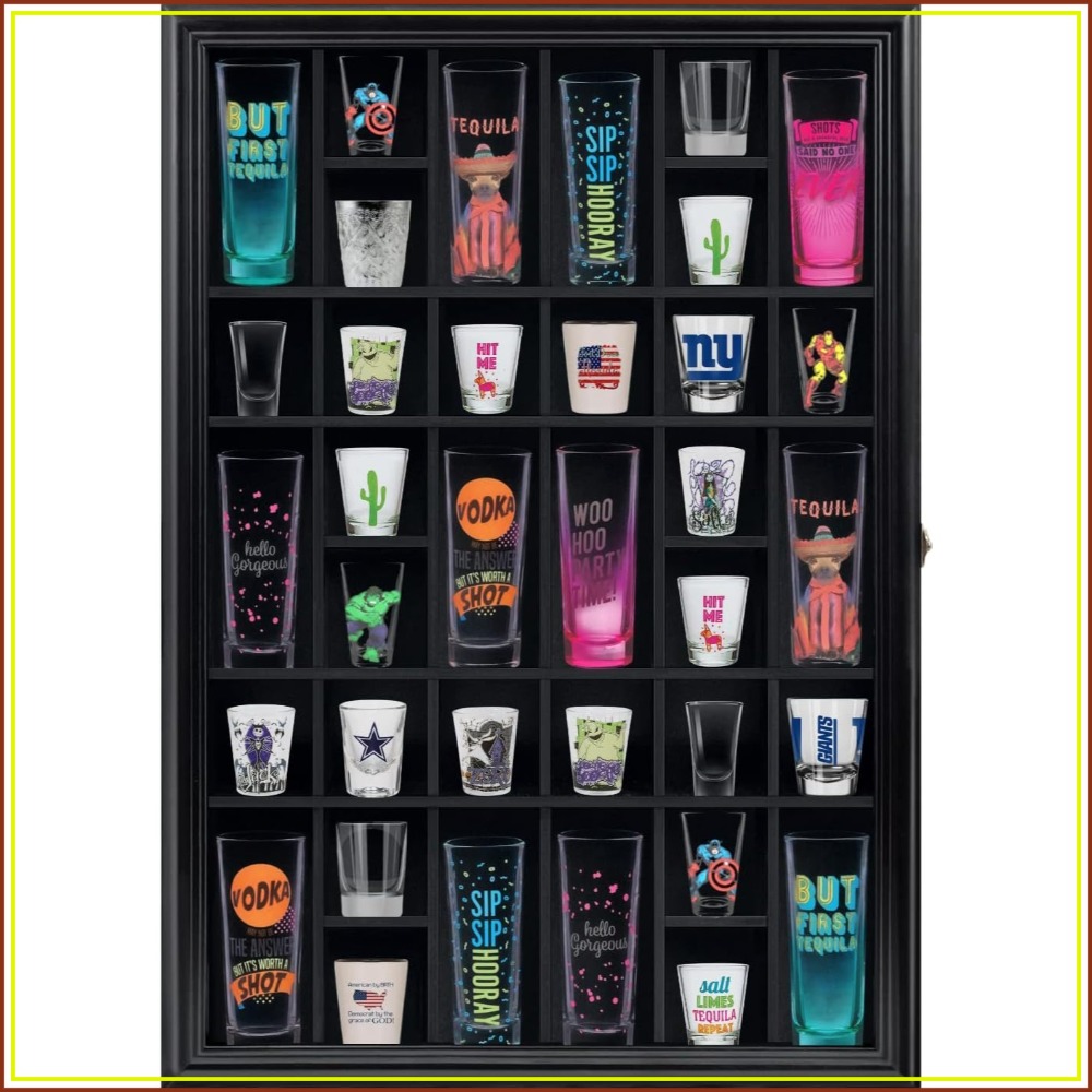 Shot Glass Display Cabinet Sol - Display Case Acrylic ulasan dan harga