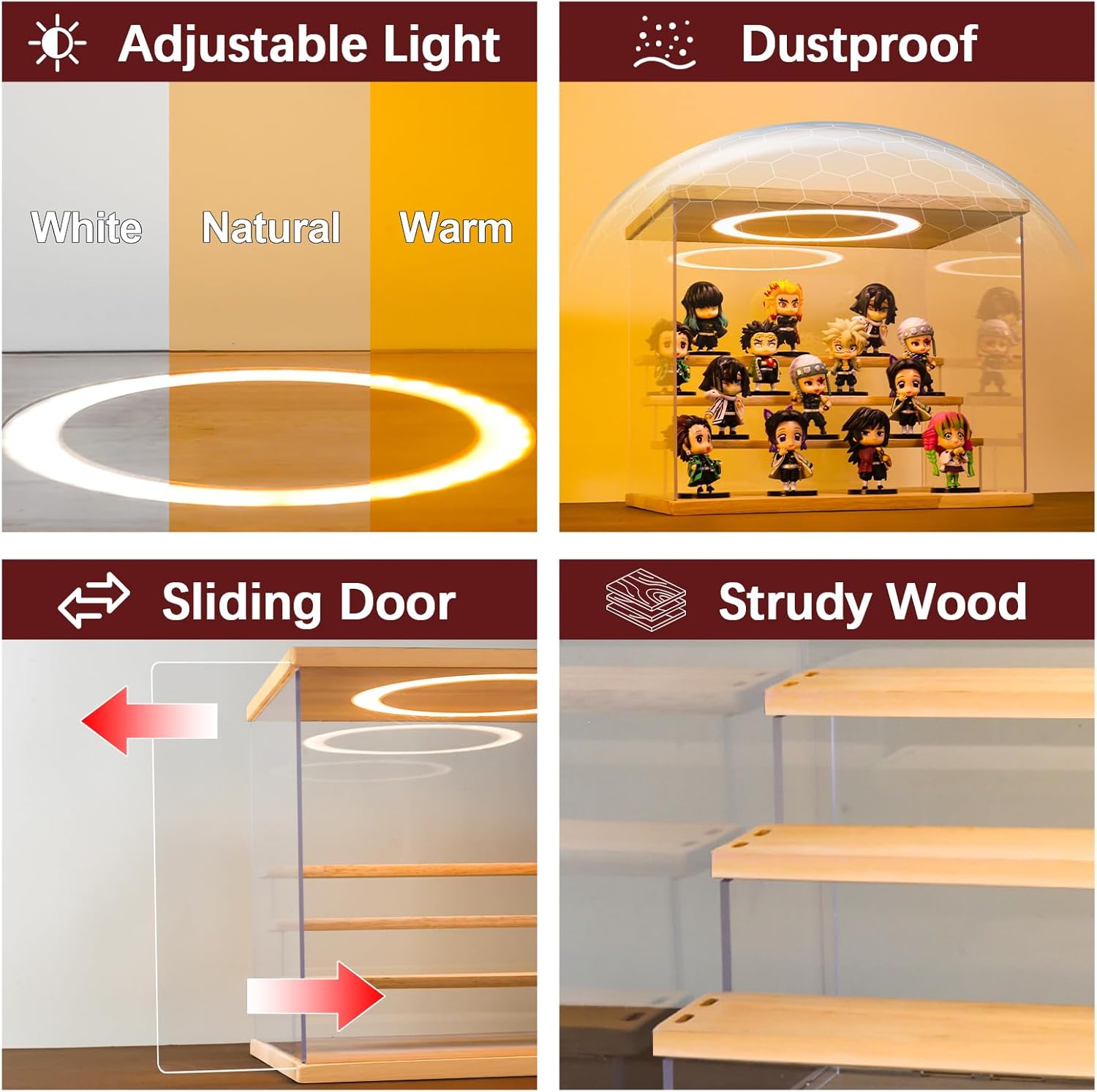 Acrylic Display Case with Adju - Display Case Acrylic ulasan dan harga