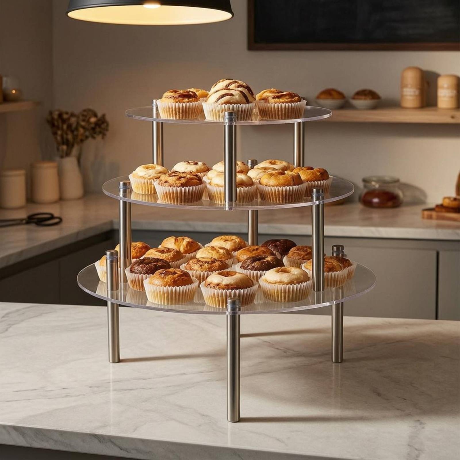 Acrylic Cake Stand Cylindrical - Display Risers Set ulasan dan harga