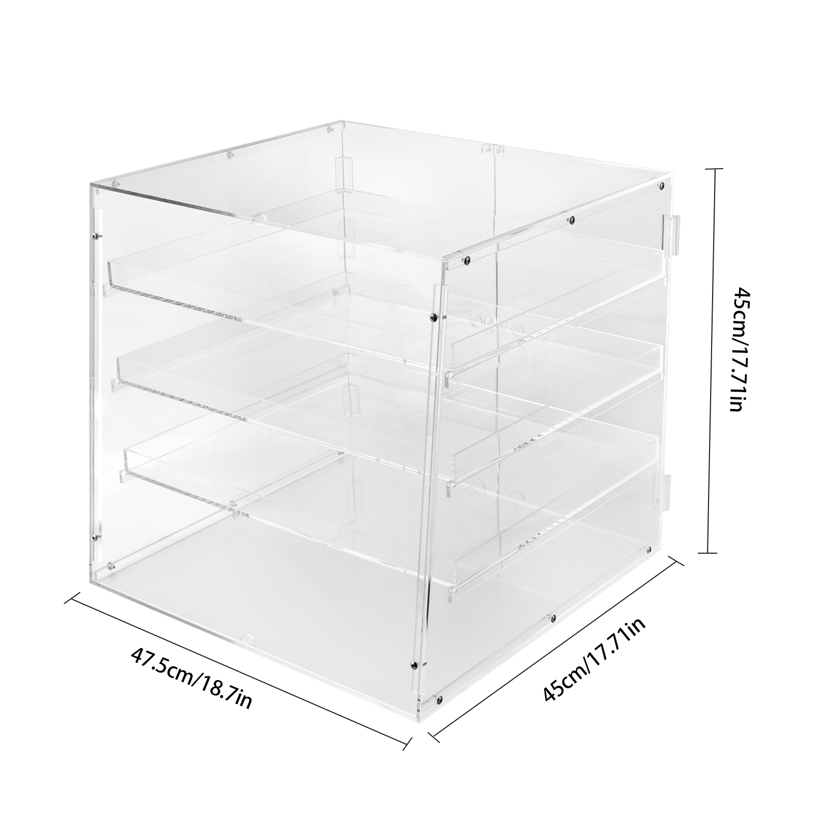 18.7×17.71×17.71inch 3-tier Ac - Display Case Acrylic ulasan dan harga