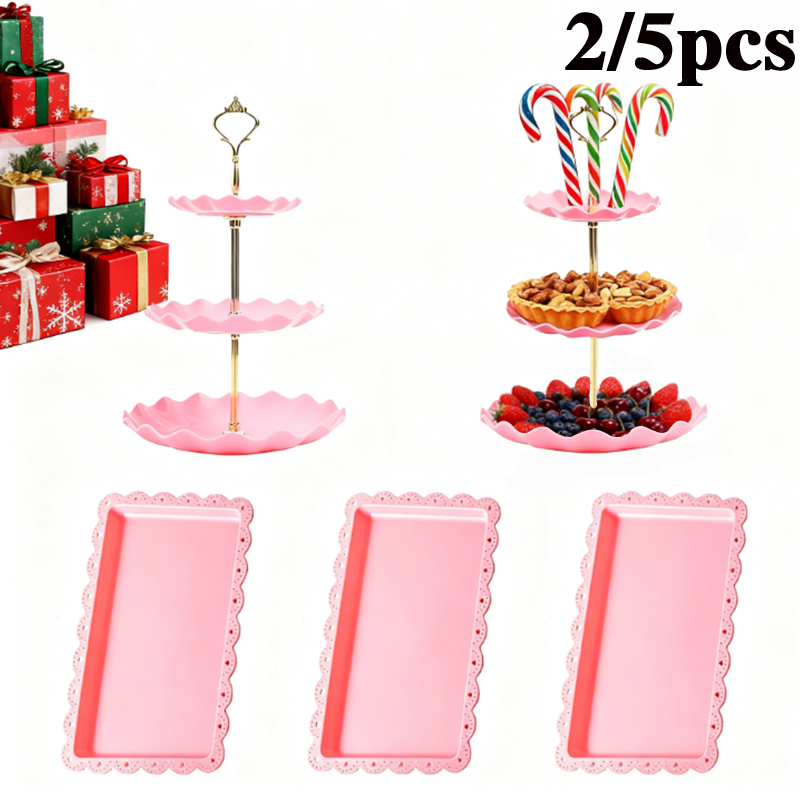 2/5pcs luxury pink cake rack d - Display Risers Set ulasan dan harga