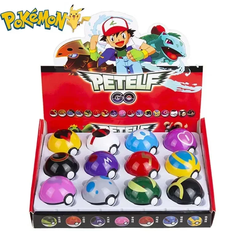 12Pcs Pokemon Figure Pokeball  - Vinyl Figure Blank ulasan dan harga