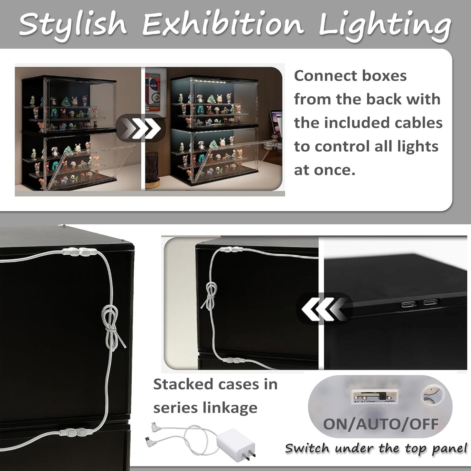 3-Tier Stackable LED Display C - Display Case Acrylic ulasan dan harga